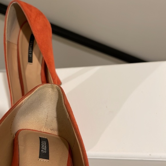 Forever 21 Cobalt Orange Suede Open Toe Pumps - Picture 11 of 12